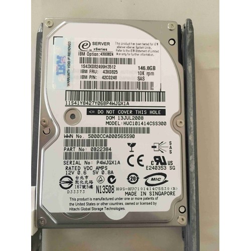 2.5" HDD 146GB IBM HUC101414CSS300 SAS Drive 10000RPM 10K 43X0825