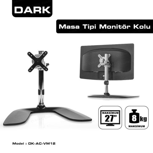 DARK DK-AC-VM12 1 Monitör Destekli 13"-23" Ayarlanabilir Masa Tipi VESA Lcd mon.kolu