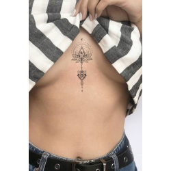 Göğüs Arası Lotus Çiçek Tattoo Geçici Dövme