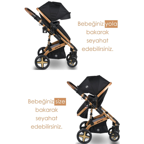 Fast Pro Alüminyum Travel Sistem Bebek Arabası - Gold Black