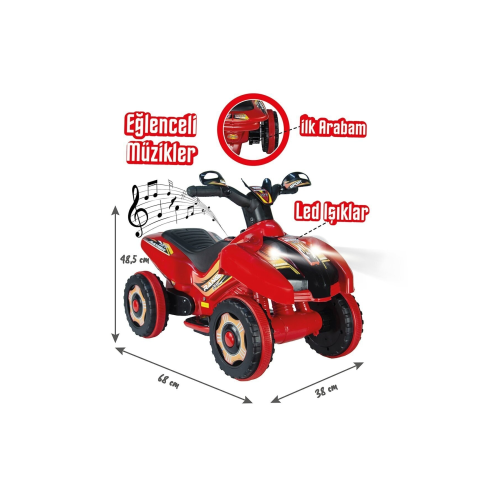 Led Işıklı Müzikli Akülü Atv-motor