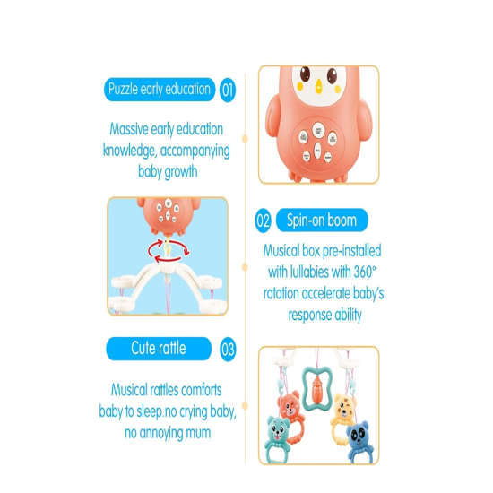 Uzaktan Kumandalı Melodili Hayvan Figürlü Ses Ayarlıı Beşik Dönencesi Uyku Yardımcısı