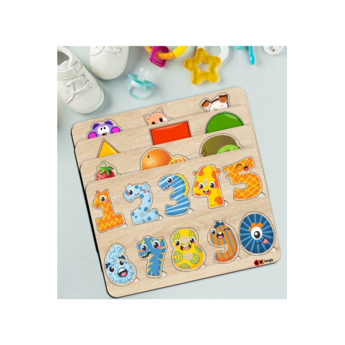 Toys Çocuklar Için 4’lü Ahşap Figürlü Eğitici-öğretici Yapboz Puzzle-1