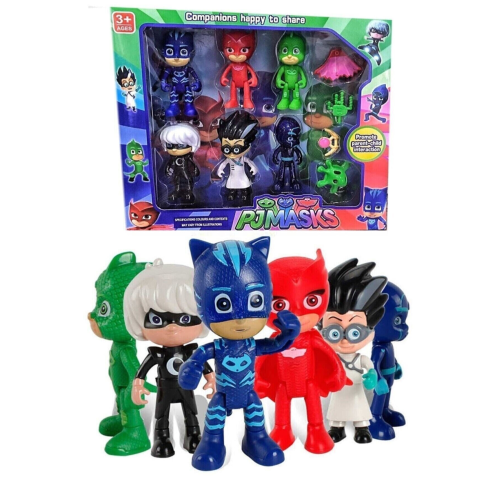 Pj Masks Pijamaskeliler Catboy Owlette Gekko 6'lı 10 Parça Oyun Seti