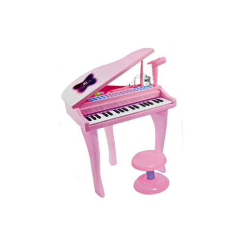 37 Tuşlu Mini Piano Mikrofonlu Ve Tabureli Çocuk Piyano Pembe-88022