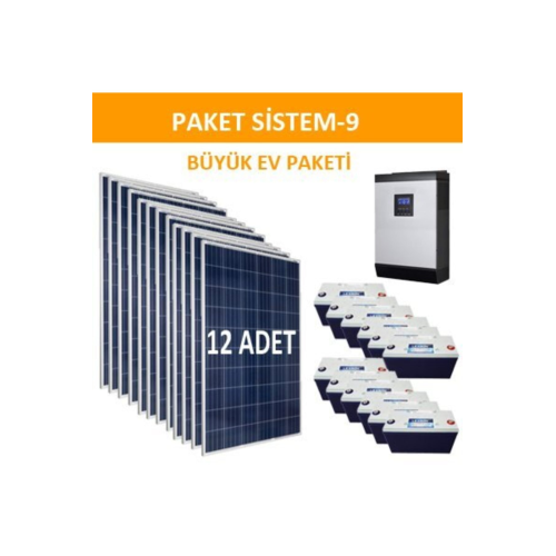 Büyük Bağ Evi Solar Paketi 5kva Mppt Inverter 280w Panel Paket 9