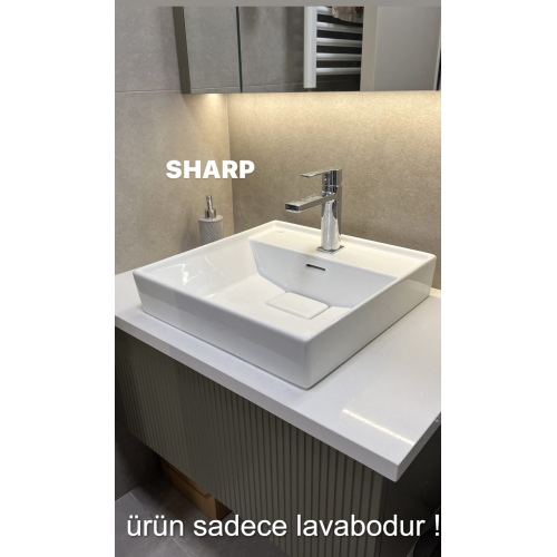 Cerastyle Sharp Etajerli Lavabo 60x48 cm