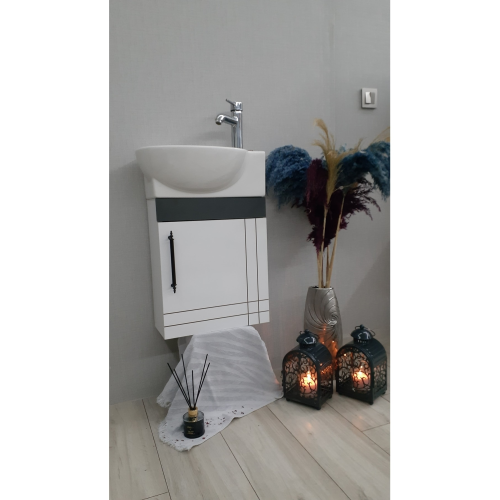 Mini Wc Banyo Dolabı Lavabolu