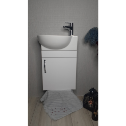 Turkuaz Banyo Ve Tuvalet Mini Köşe Lavabo 28*45 Cm (banyo Dolabı Dahil)