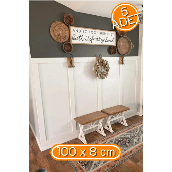 Iskandinav Duvar Çıtası 1 Paket(5 Adet) 100×8 cm