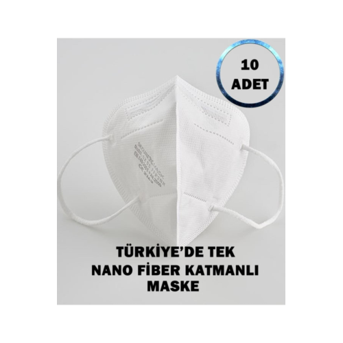 Ffp2 Maske 10 Adet Türkiye'de Tek Nano Fiber Katmanlı Maske