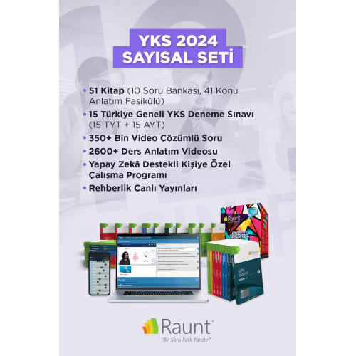 YKS 2024 Sayısal  (51 Kitap, Mobil/Web, Dijital) Yapay Zekalı, Üniversiteye Hazırlık Seti