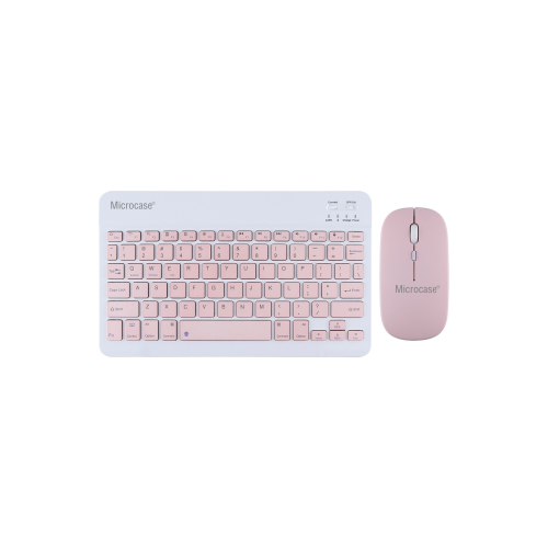 Tablet Ve Telefonlar Için Bluetooth Klavye Ve Mouse Set - Al3476 Pembe