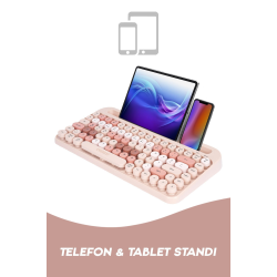 K-98 LATTE 2.4G+BT1+BT2 Mac Wın Ios Android Çoklu Cihaz Bağlantılı Kablosuz Bluetooth Klavye