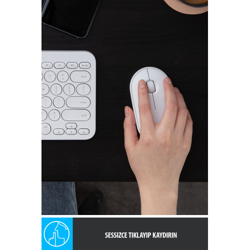 M350 Pebble Sessiz Kablosuz Kompakt Mouse - Beyaz