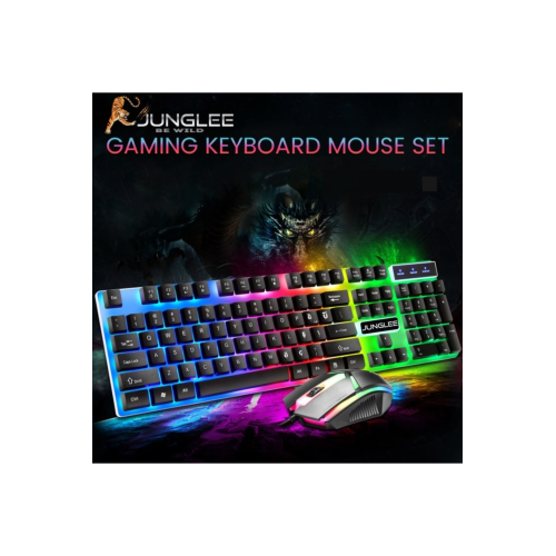 Led Işıklı Oyuncu Klavye Mouse Seti Usb Girişli Kablolu J-1001