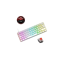 Trol Red Switch Mini Rgb Oyun Klavyesi Gaming Mekanik 62 Tuşlu 18 Rgb Led Usb Tip-c Kablosu Beyaz