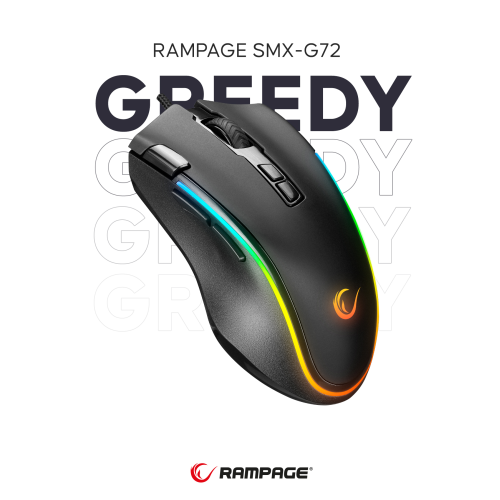 Smx-g72 Greedy Drag Click 8 Tuşlu Rgb Ledli Makrolu 7200dpı Gaming Oyuncu Mouse