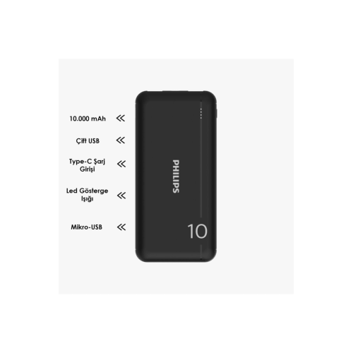 DLP1810NB 10.000 mAh Power Bank Siyah (2 Çıkış)