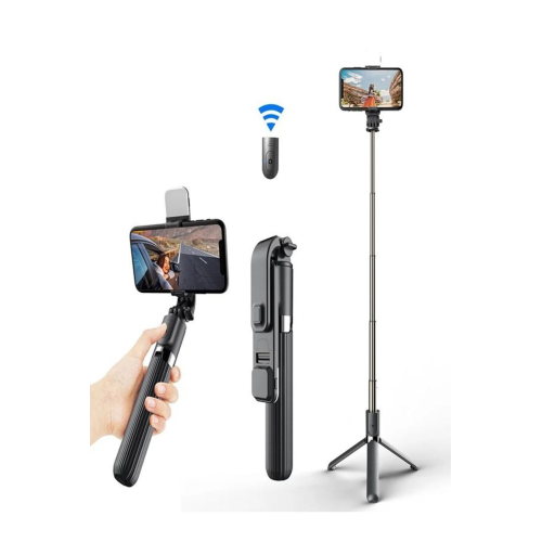 Led Işıklı Tripod Standı Kablosuz Bluetooth Uzaktan Kumandalı Selfie Çubuğu Çubuğu Yeni Youtuber