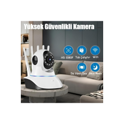 Kablosuz Wifi Bebek Izleme Ip Kamerası 5 Antenli Gece Görüşlü Güvenlik Ip Kamera Harekete Duyarlı