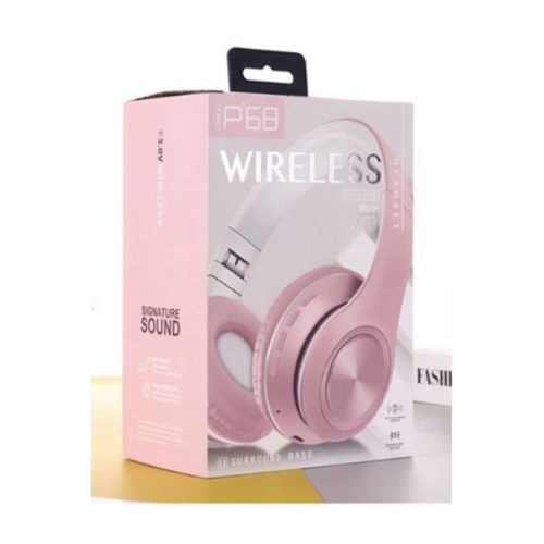 P68 Bluetooth Kablosuz Stereo Kulaklık (PEMBE)