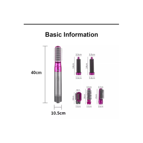 5 In 1 Profesyonel Saç Şekillendirici Fırça Taraklı Kurutma Fön Makinesi 1000 Watt