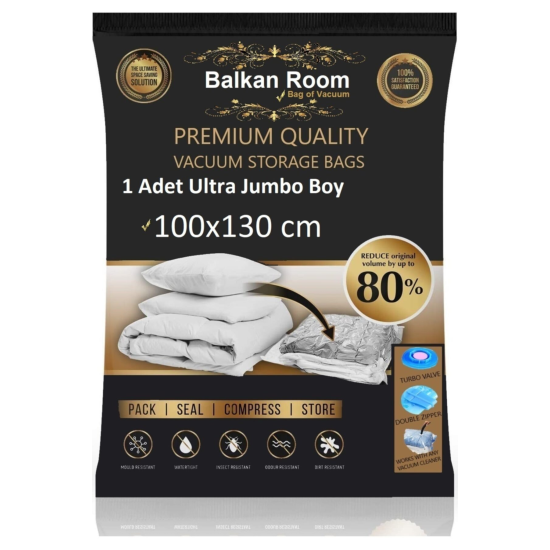 Vakum Hurcu 100 X 130 Vakumlu Hurç Ultra Jumbo Boy Vakumlu Poşet