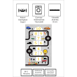 Oyun halısı makinede yıkanabilir kaymaz taban leke tutmaz antibakteriyel çocuk odası halısı