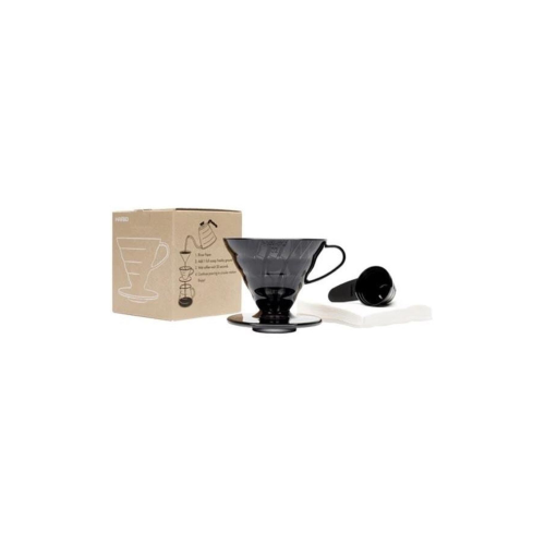 V60 Siyah Şeffaf Plastik Dripper Ve 40’lı Filtre Kağıdı Seti