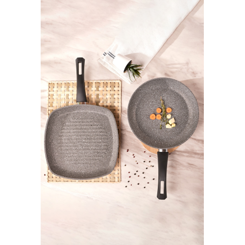 Gris Bio Granit Tava ve Grill Seti