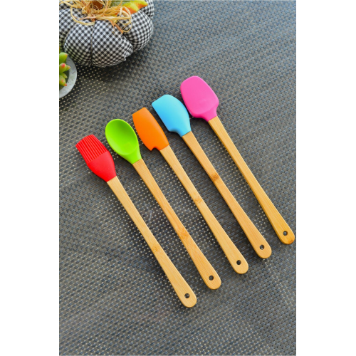 Bella 5 Li Mini Bambu Spatula Seti / Renkli