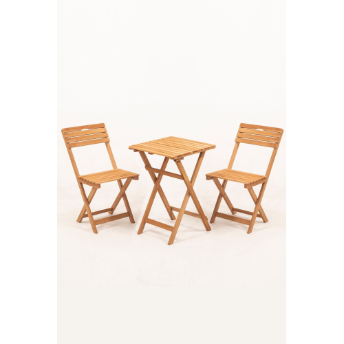 Minderli Balkon Bahçe Mutfak 3'lü Bistro Set Katlanır Masa sandalye 50x50