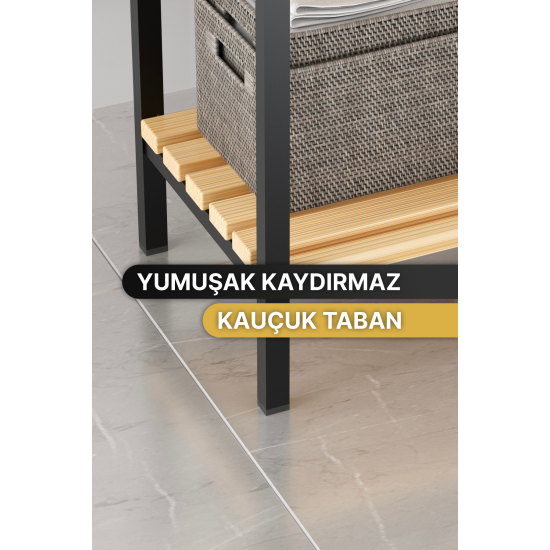 Banyo Düzenleyici Mutfak Rafı Banyo Dolabı Çok Amaçlı Dolap 4 Katlı Metal Mutfak Düzenleyici