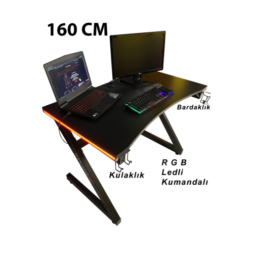 Markus Rgb Ledli Oyuncu Masası 160 Cm