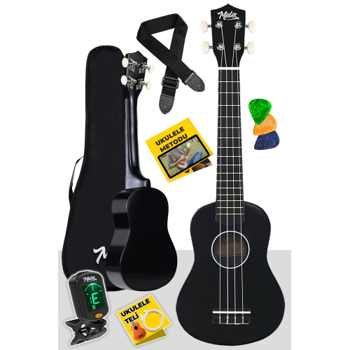 Ukx-233bkt Siyah Concert Ukulele (TUNER ASKI ÇANTA YEDEK TEL METOD PENA)