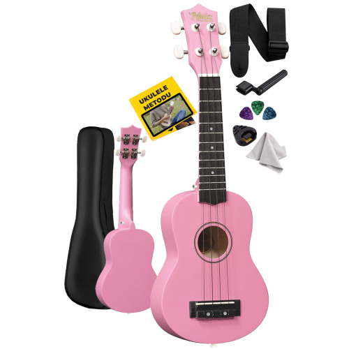 Ukx-901 Pk Pembe Soprano Ukulele Askı Çanta Metod Pena