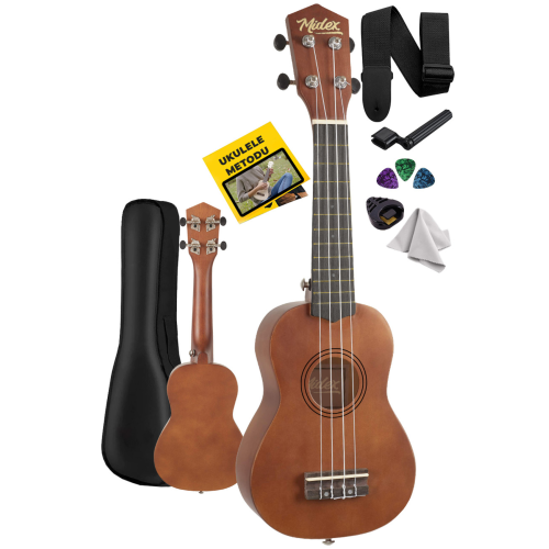 Ukx-901m Brown Soprano Ukulele (ASKI ÇANTA METOD PENA)