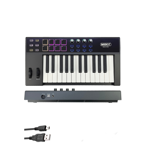 Midi-25 Pro Midi Klavye 25 Tuşlu Midi Keyboard 8 Pad