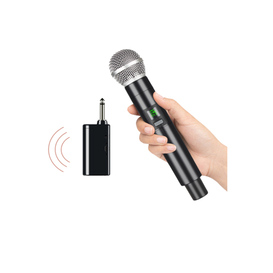 Profesyonel 1200 mAH UHF Sistem Kablosuz Alıcılı Mikrofon Karaoke Toplantı Sunum Mikrofonu