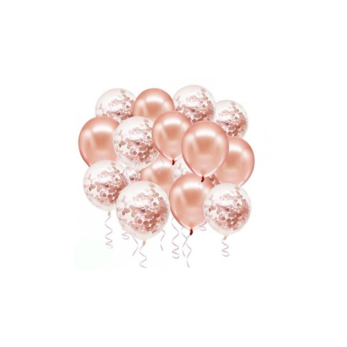 Rose Gold Konfetili Balon Seti 20 Adet