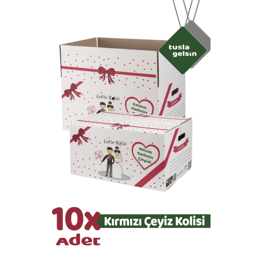 Çeyiz Kolisi 10 Adet Gelin Taşıma Karton Koli Kutu Ambalaj 58x38x30