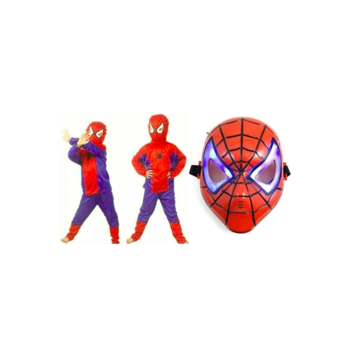 Örümcek Adam Spiderman Kostüm Işıklı Maske (BEDEN TABLOSU)