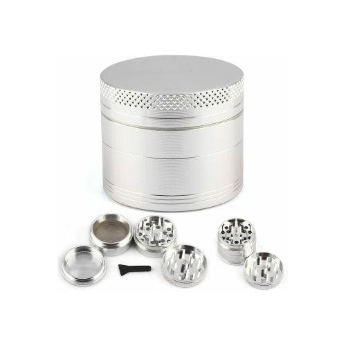 40 Mm 4 Katlı Grinder Herbal Öğütücü Parçalayıcı Paslanmaz Çelik Mıklatıslı - Metalik Gri