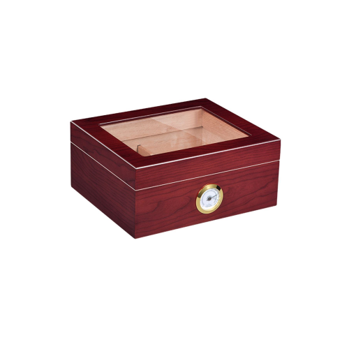 Kırmızı Camlı Humidor Puro Kutusu Rb95khv