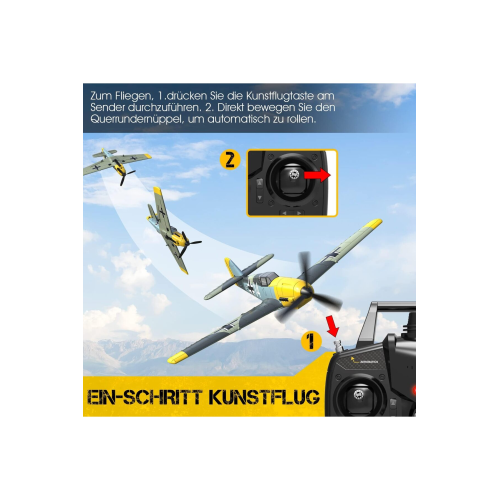 BF-109 6 Eksenli Gyro Stabilizatör RC Savaş Uçağı, Yeni Başlayanlar İçin, 4CH Uzaktan Kumandalı RTF