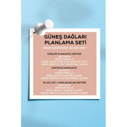 Planlama Seti | 3 Ayrı Özel Ürün | Günlük Planlayıcı Haftalık Planlayıcı To-do List