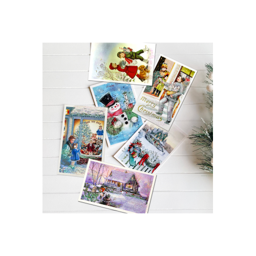 Simli Kartpostal, Yılbaşı, Kardan Adam Set (6 ADET)