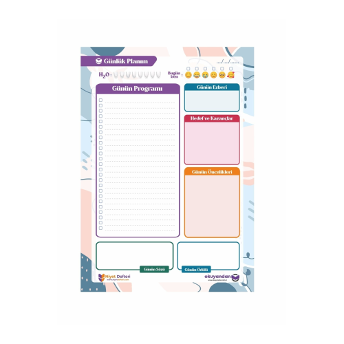 Günlük Planlayıcı - Daily Planner - Ders Çalışma Planlayıcı