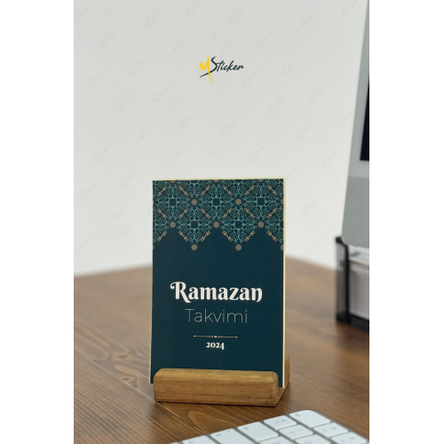 Ramazan Takvimi - Ramazan Ayı Dualı - Günün Önemi İçerikli Ahşap Tutuculu Takvim , Ramazan Seti